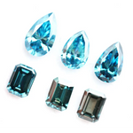 Pear and emerald cut fancy blue lab grown diamonds, ethical loose lab created diamonds for jewelry making and custom engagement rings