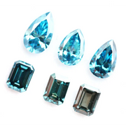 Pear and emerald cut fancy blue lab grown diamonds, ethical loose lab created diamonds for jewelry making and custom engagement rings