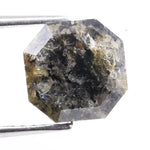 2.83 carat natural Asscher cut gray black diamond loose fancy color stone for custom ring setting