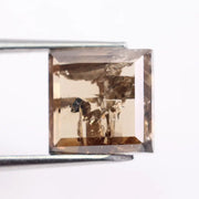 2.99 Ct square cut brown lab grown diamond loose stone with rich fancy color and sharp geometric facets for custom engagement ring and fine jewelry design