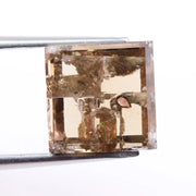 2.99 Ct square cut brown lab grown diamond loose stone with rich fancy color and sharp geometric facets for custom engagement ring and fine jewelry design