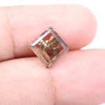 2.99 Ct square cut brown lab grown diamond loose stone with rich fancy color and sharp geometric facets for custom engagement ring and fine jewelry design