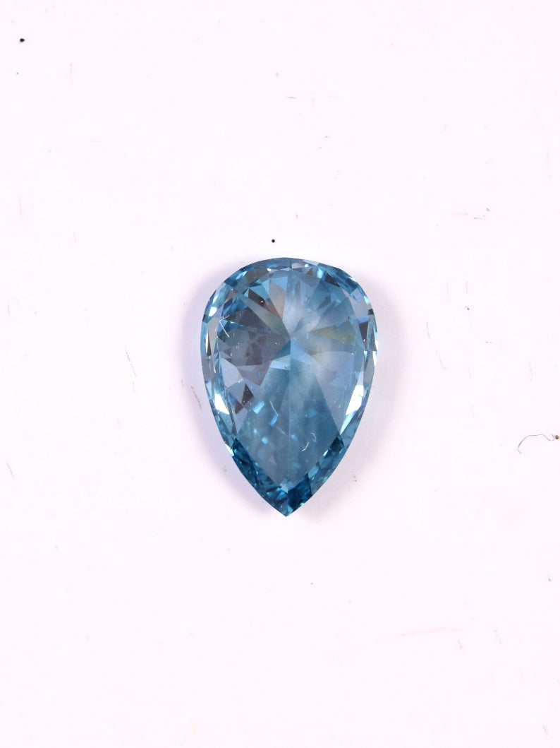 0.62 Ct Pear Cut Fancy Blue Lab Grown Diamond