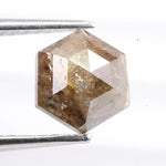 1.22 carat natural hexagon cut brown diamond loose fancy color gemstone for custom engagement ring