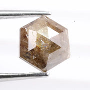 1.22 carat natural hexagon cut brown diamond loose fancy color gemstone for custom engagement ring
