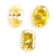 Fancy yellow lab grown diamond oval and radiant cut loose lab created diamond for engagement ring and custom fine jewelry making