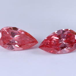 0.89 Carat Lab Grown Diamond Vivid Pink Pear Cut Lab Diamond