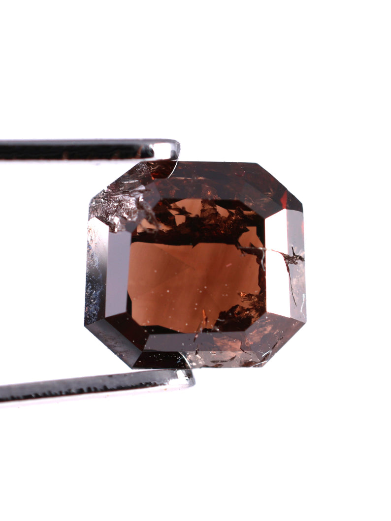 0.90 CT Asscher Cut Brown Earth Mined Fancy Natural Diamond