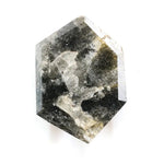 1.26 Ct hexagon cut grey black brown diamond with unique tones and sparkle for modern statement jewelry