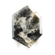 1.26 Ct hexagon cut grey black brown diamond with unique tones and sparkle for modern statement jewelry