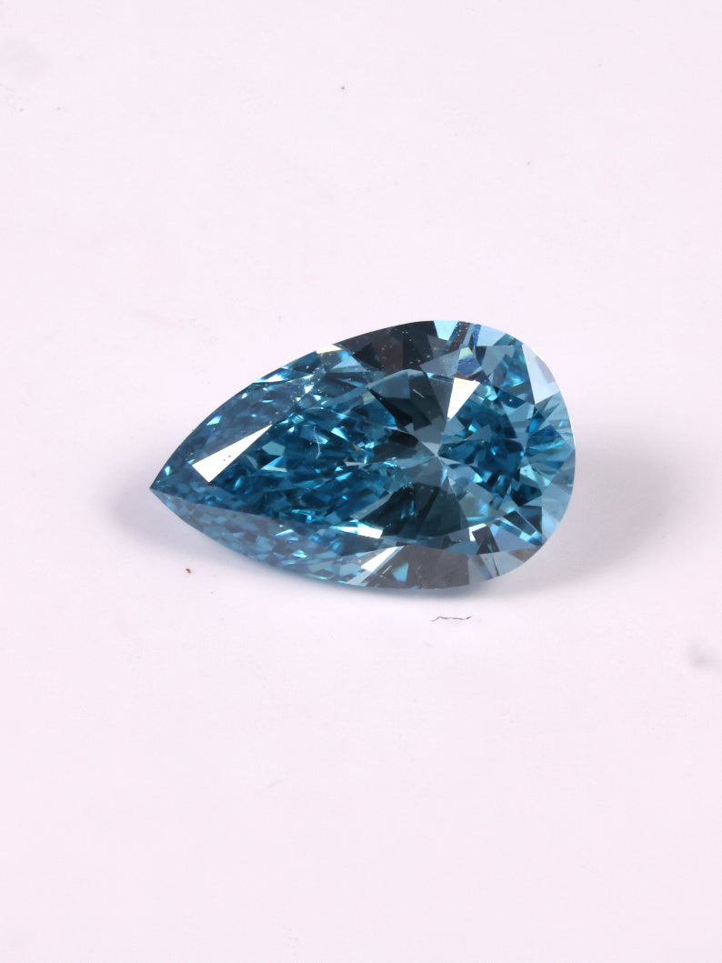 0.62 Ct Pear Cut Fancy Blue Lab Grown Diamond