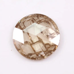 elegant 0.74 Ct white and brown round lab grown diamond loose stone with brilliant facets