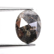 1.59 carat natural loose oval cut black diamond fancy color stone for custom engagement ring