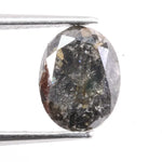 1.59 carat natural loose oval cut black diamond fancy color stone for custom engagement ring