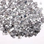Fancy grey black lab grown rough diamond carré cut square slice loose diamond for custom jewelry making and modern engagement ring design.