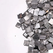 Fancy grey black lab grown rough diamond carré cut square slice loose diamond for custom jewelry making and modern engagement ring design.
