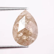 premium 1.67 Ct brown pear cut lab grown diamond loose stone with sharp brilliant facets