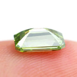 0.67 Ct fancy green emerald cut lab grown diamond loose stone, elegant lab created diamond for pendant or custom jewelry.