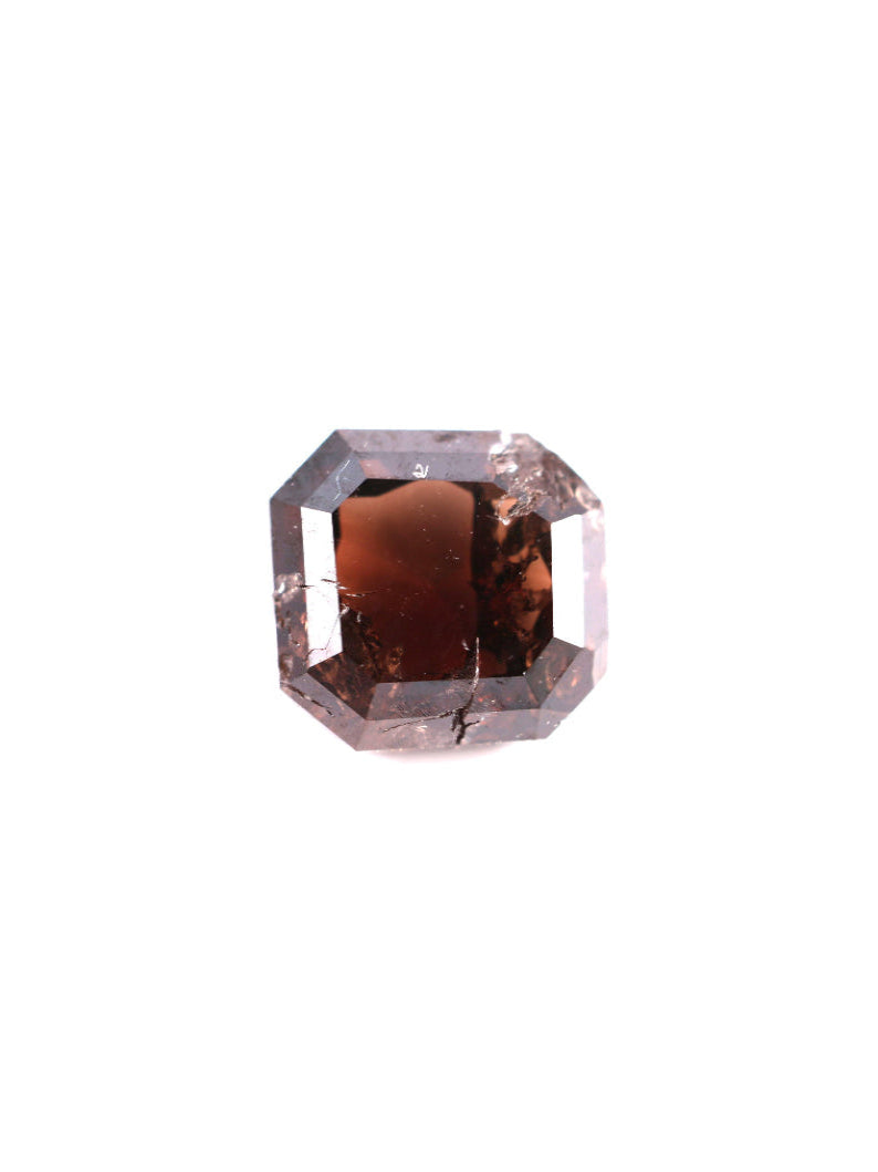 0.90 CT Asscher Cut Brown Earth Mined Fancy Natural Diamond