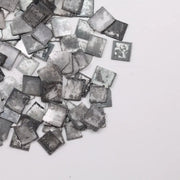 73.74 Ct lab grown rough diamond lot with square shape grey black uncut diamonds perfect for rustic jewelry making and custom engagement rings.