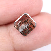 1.28 Ct White & Brown Emerald cut lab grown diamond loose stone with elegant teardrop shape and brilliant sparkle for custom jewelry