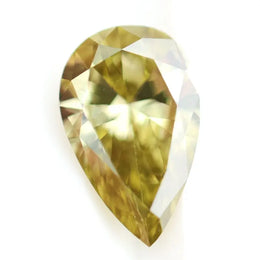 0.47 Ct pear shape green lab created diamond with brilliant sparkle, loose lab grown gemstone for custom jewelry design.