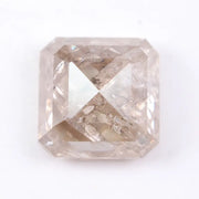 2.85 Ct emerald cut white and brown lab grown diamond loose stone with rectangular step facets and contrast sparkle