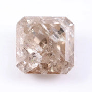 2.85 Ct emerald cut white and brown lab grown diamond loose stone with rectangular step facets and contrast sparkle