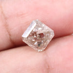 2.85 Ct emerald cut white and brown lab grown diamond loose stone with rectangular step facets and contrast sparkle