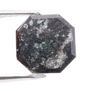 1.81 Ct Asscher cut black diamond loose, premium natural fancy diamond perfect for engagement or custom ring