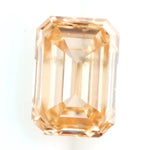 0.53 Ct fancy brown emerald cut lab grown diamond with elegant step cut facets, premium loose diamond for custom jewelry designs.