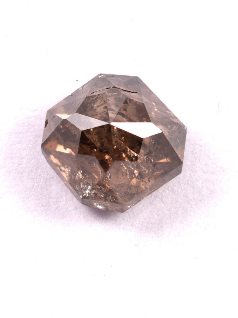 0.37 CT Asscher Cut Brown Earth Mined Fancy Natural Diamond