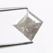0.85 Ct natural gray kite cut diamond loose gemstone with unique geometric shape for custom ring or pendant design