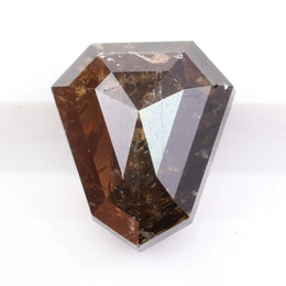 1.37 ct natural shield cut brown diamond loose stone with vintage faceting for custom fine jewelry making