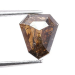 1.37 ct natural shield cut brown diamond loose stone with vintage faceting for custom fine jewelry making
