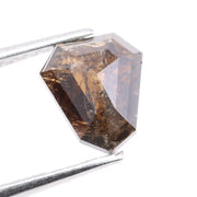 1.37 ct natural shield cut brown diamond loose stone with vintage faceting for custom fine jewelry making