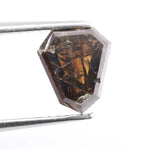 1.37 ct natural shield cut brown diamond loose stone with vintage faceting for custom fine jewelry making