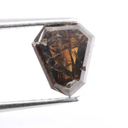 1.37 ct natural shield cut brown diamond loose stone with vintage faceting for custom fine jewelry making