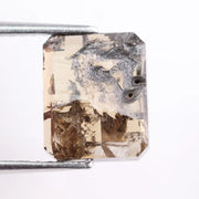 2.95 Ct brown emerald cut lab grown diamond loose stone with rich fancy color and sharp rectangular step facets for custom jewelry