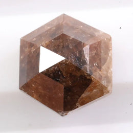 1.50 carat natural brown hexagon cut loose diamond with brilliant facets ideal for custom ring, pendant or fine jewelry