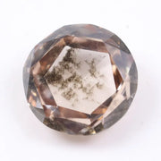 0.51 Ct Round cut White & brown lab created diamond with clean geometric step facets and elegant sparkle