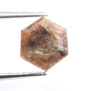 1.50 carat natural brown hexagon cut loose diamond with brilliant facets ideal for custom ring, pendant or fine jewelry