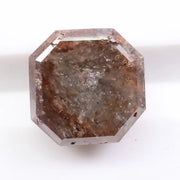 1.54 ct natural brown Asscher cut loose diamond with step facets for custom ring pendant and fine jewelry making