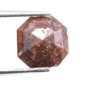 1.54 ct natural brown Asscher cut loose diamond with step facets for custom ring pendant and fine jewelry making