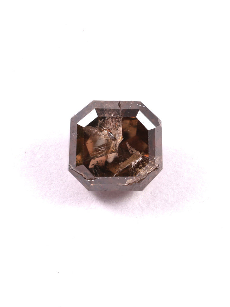 0.37 CT Asscher Cut Brown Earth Mined Fancy Natural Diamond