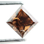 0.45 Ct brown square cut lab grown diamond with rich earthy color and modern geometric shape, loose diamond stone for custom jewelry making. 