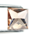 0.45 Ct brown square cut lab grown diamond with rich earthy color and modern geometric shape, loose diamond stone for custom jewelry making. 