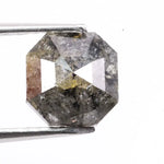 1.53 Ct Asscher cut black diamond loose stone with deep fancy color, ideal for engagement ring and custom fine jewelry