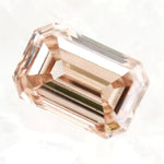 0.60 Ct brown emerald cut lab grown diamond with elegant step cut facets and rich earthy tone, loose fancy diamond for custom jewelry design. 