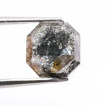 1.53 Ct Asscher cut black diamond loose stone with deep fancy color, ideal for engagement ring and custom fine jewelry